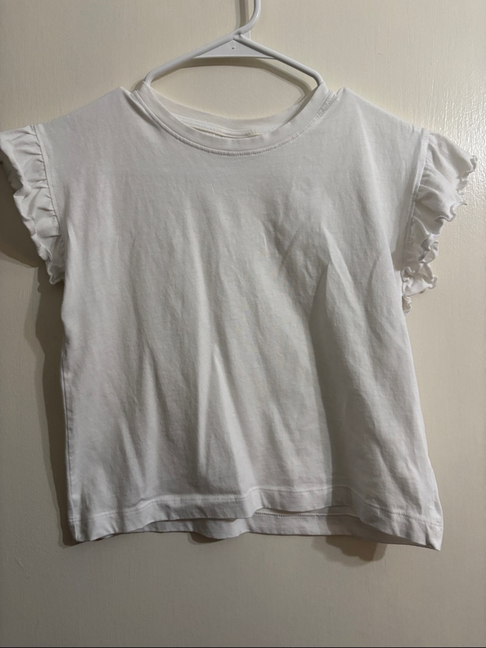 Zara White Ruffle Sleeve Tee